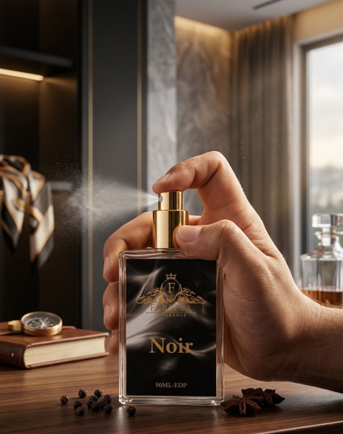 Noir Men’s Perfume Oud, Vanilla & Amber Long Lasting Luxury EDP Perfume For Men (12–14 Hours)